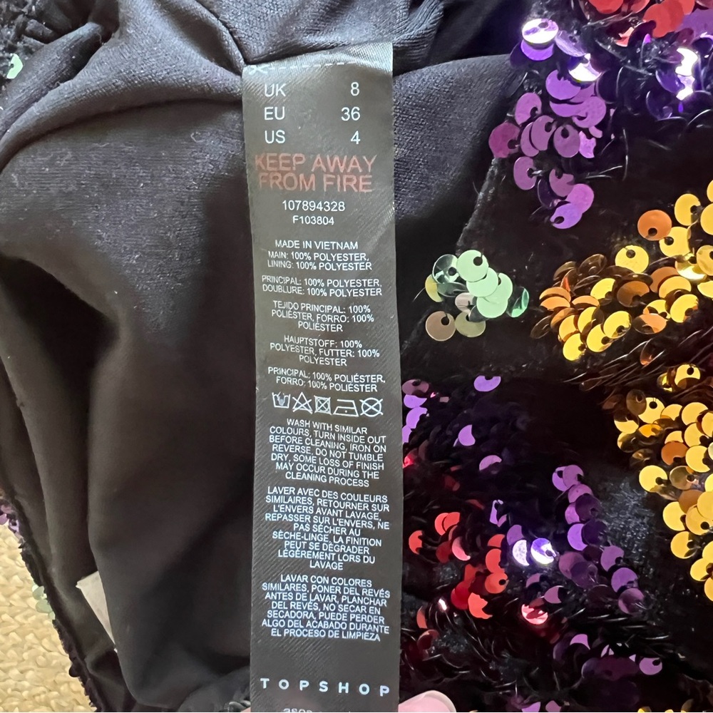 Topshop Black Diamond Sequin Midaxi Pencil Skirt - Picture 11 of 11